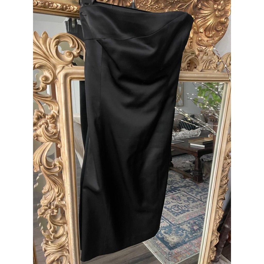 Tahari Strapless Lbd Cocktail Midi Sz 8